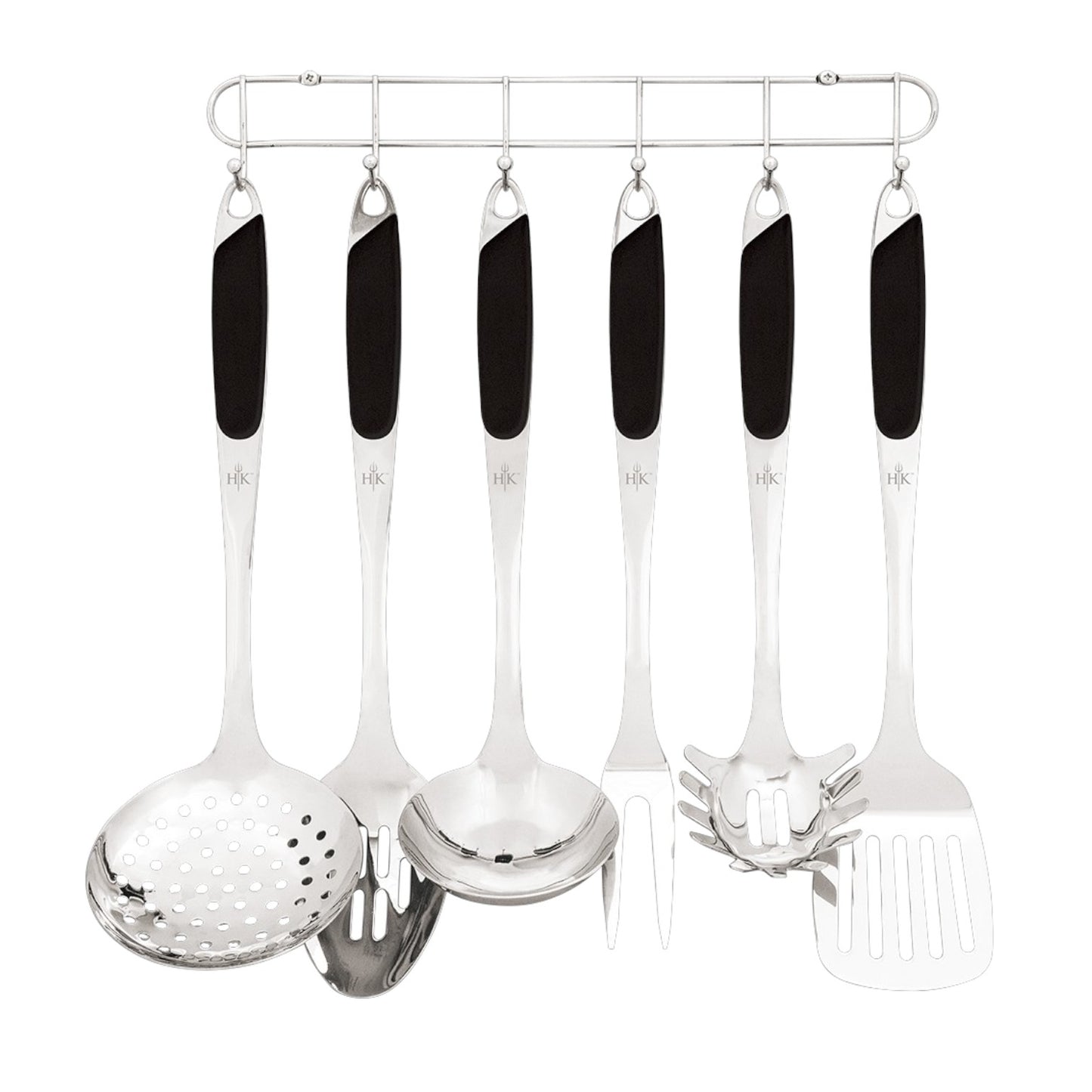 Hell's Kitchen 6-Piece Stainless Kitchen Utensil Set - Black