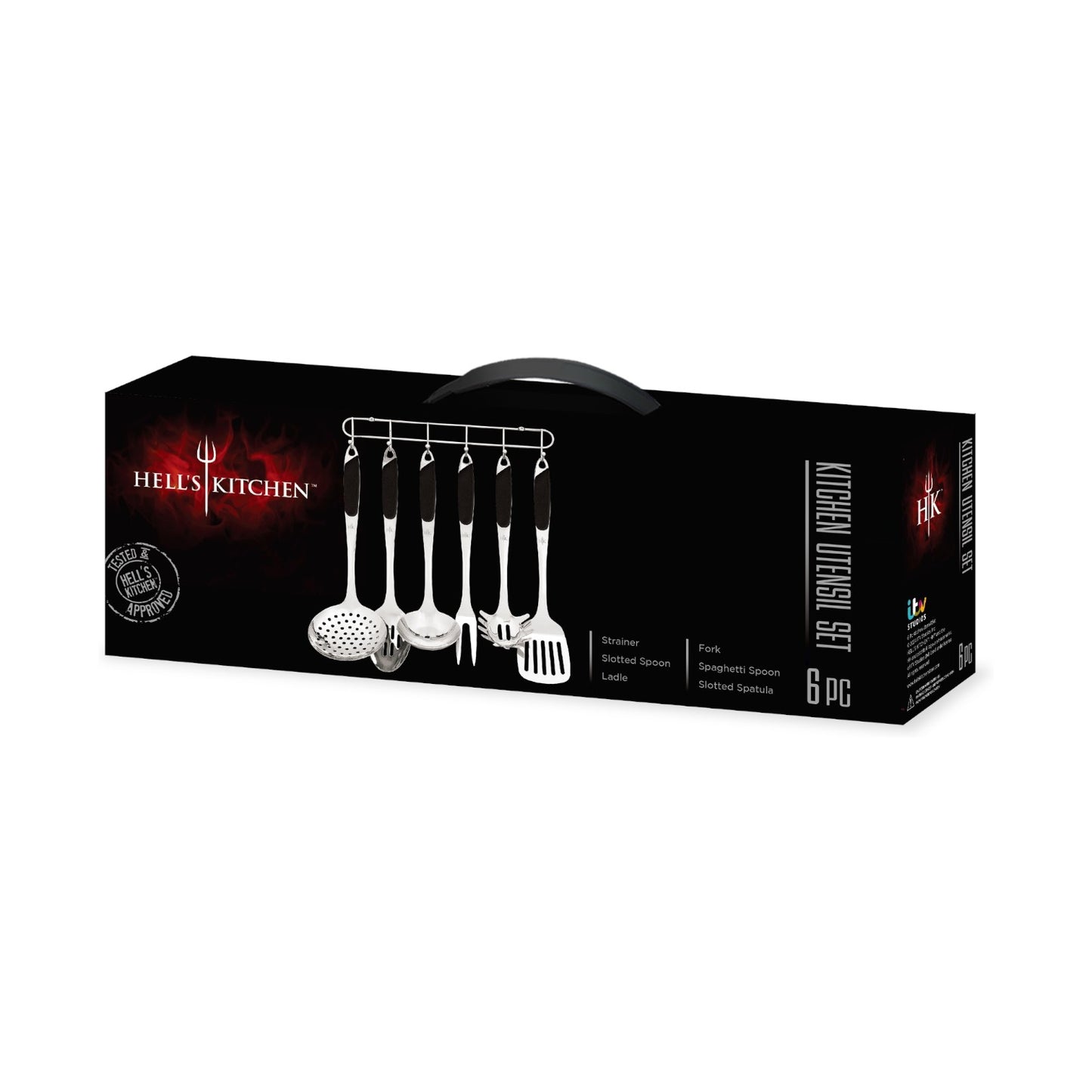 Hell's Kitchen 6-Piece Stainless Kitchen Utensil Set - Black