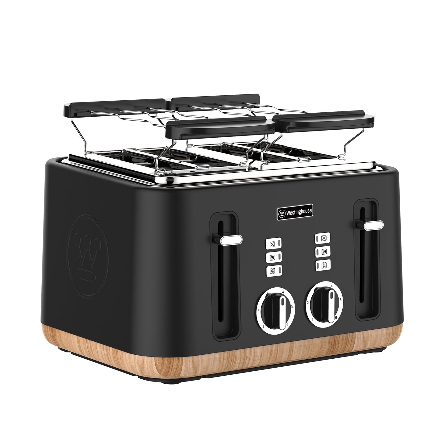 Westinghouse 4-Slice Toaster with Crumb Tray - Faux Wood Series